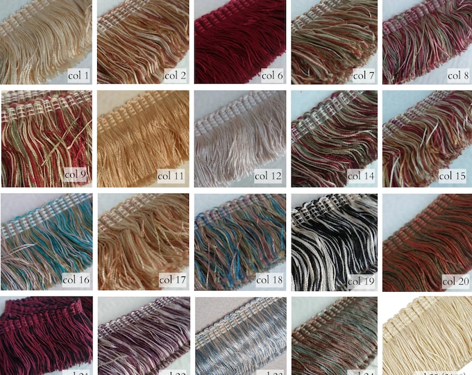 Rayon Brush Fringe Trimming | 5cm-1.96" Height Upholstery Cushions Trim, Decorative Pillows Trim, Upholstery Trim | Sold by meter
