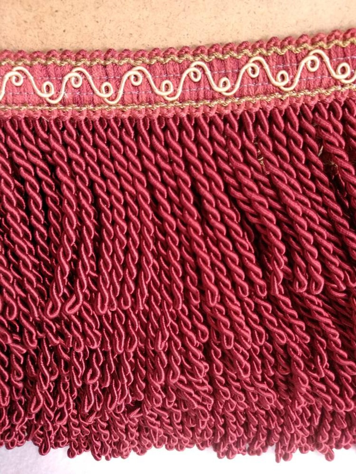 Red Winegold Bullion Fringe Upholstery Trimmings10 Cm Etsy