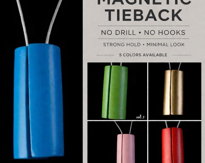 Magnetic Curtain Tieback No Drill Modern Minimal Tie Back Holdback Strong Magnet Window Curtain Holder 5 Colors