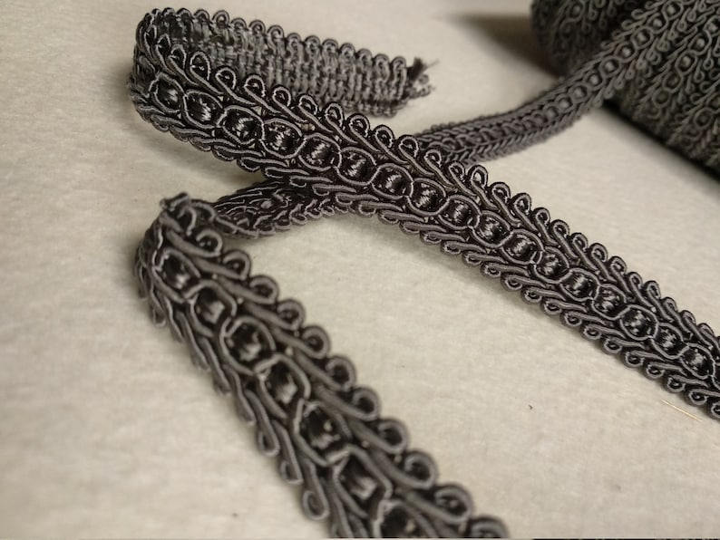 Anthrax grey Braid Fringe Trims 1.8cm 0.71 inches gimp braid Etsy