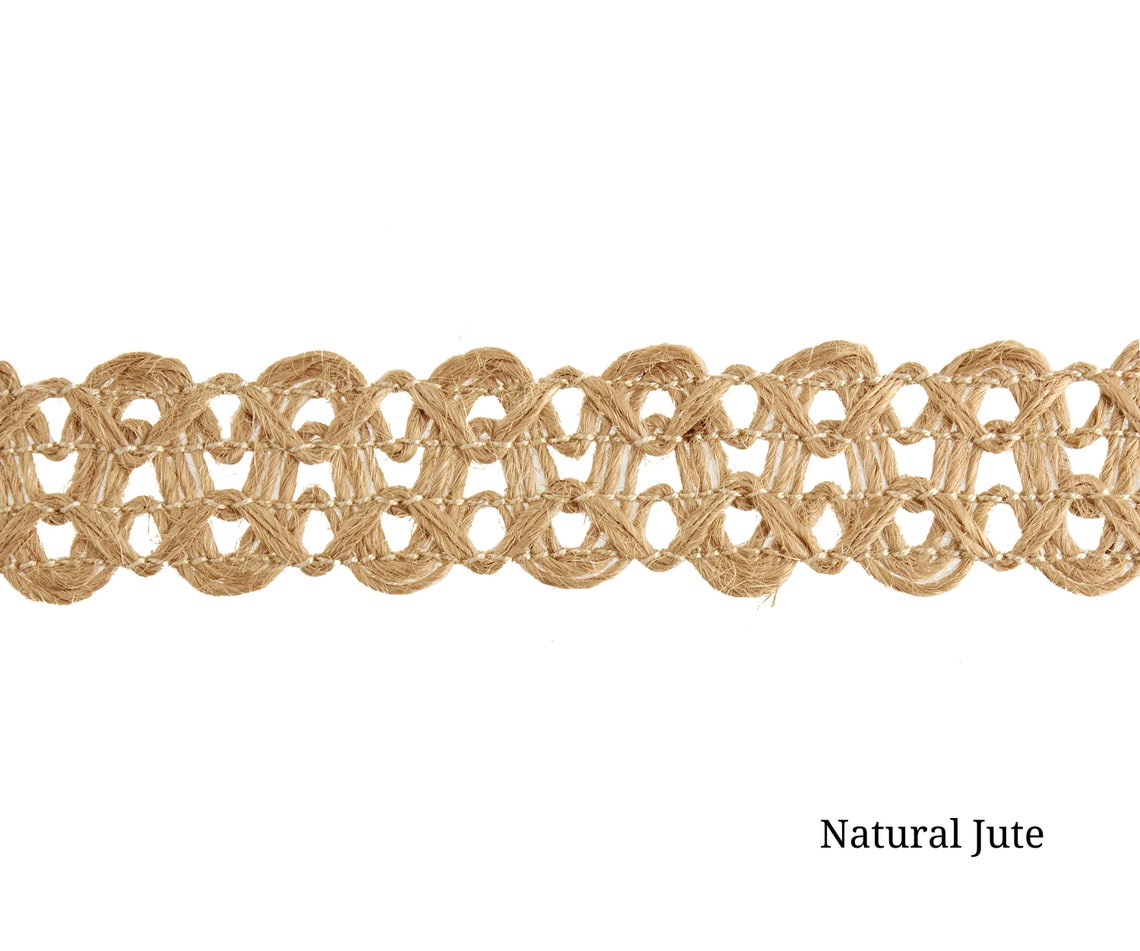 Natural Jute Linen Lace Ribbon Braid Gimp Trim | 2 Cm- 0.78 Inches ...