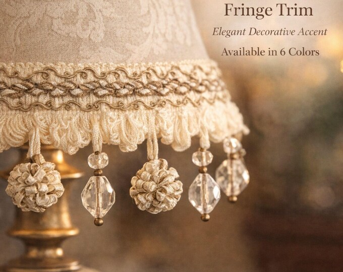 Beaded Onion Fringe Trim 8cm (3.15”) | Luxury Curtain  Lampshade Trim | Decorative Beaded Tassel Fringe | Upholstery & Home Decor Trim