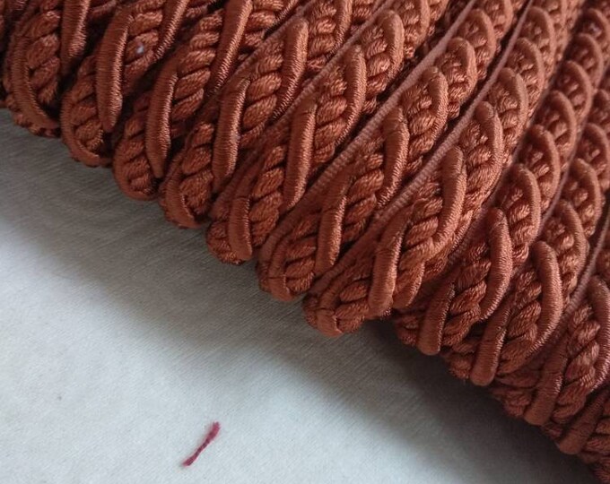 9mm-0.36" TSE Flanged Piping Cord| Rust Brown Upholstery Trim by the meter (39"/1.09yards)