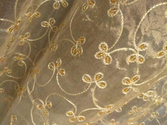100 Silk Beads Organza Curtains Embroidered Fabricdouble Height 280cm 110inches Etsy UK