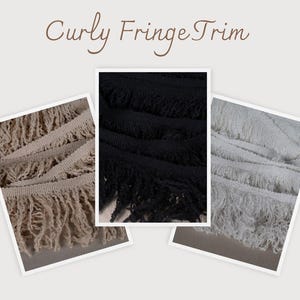 10cm-3.9&quot; Curly 100% Cotton Bullion Fringe Trim | 4 Colors Cotton Bullion Fringe | Sold by the meter