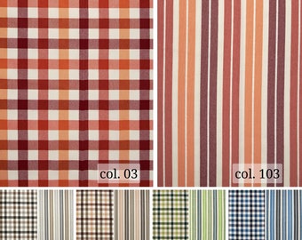 Vintage Checks & Stripes High Quality Cotton Decoration Fabric | Double Height 280cm - 110 inches Tablecloth Fabric