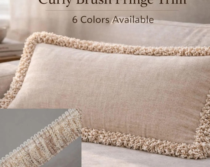 Curly Brush Fringe Trim 4cm (1.57") Upholstery  Curtain Trim – Luxury Brush Fringe for Cushions, Sofas & Drapery | Multi Color Options