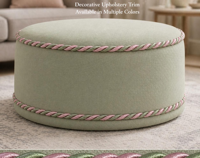 Premium Rayon Cord Trim 8mm – Upholstery Rope Trim, Decorative Piping, Furniture Trim, Multiple Color Options, Sewing & Home Decor