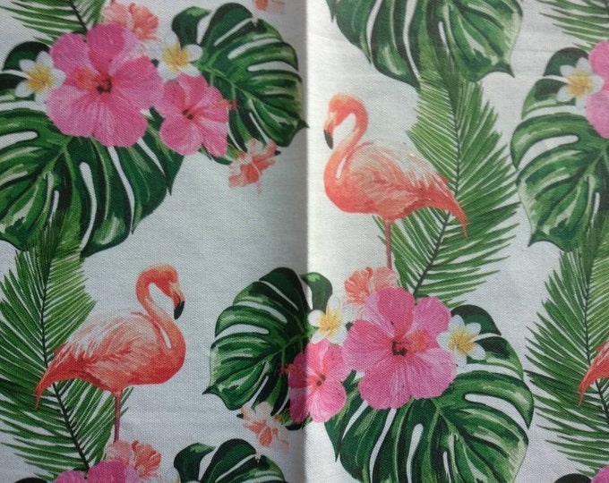 Flamingo Fabric Cotton Polyester Decoration Fabric| Flamingo printed decoration loneta spain fabric