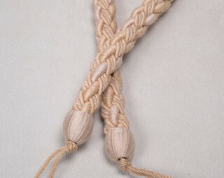 Tenda Canapa Khaki, 2) Set Di 2 Fermatende Decorativi In Corda Di Canapa Intrecciata, Fermatende Fatti A Mano Ferma Tende Da Esterno