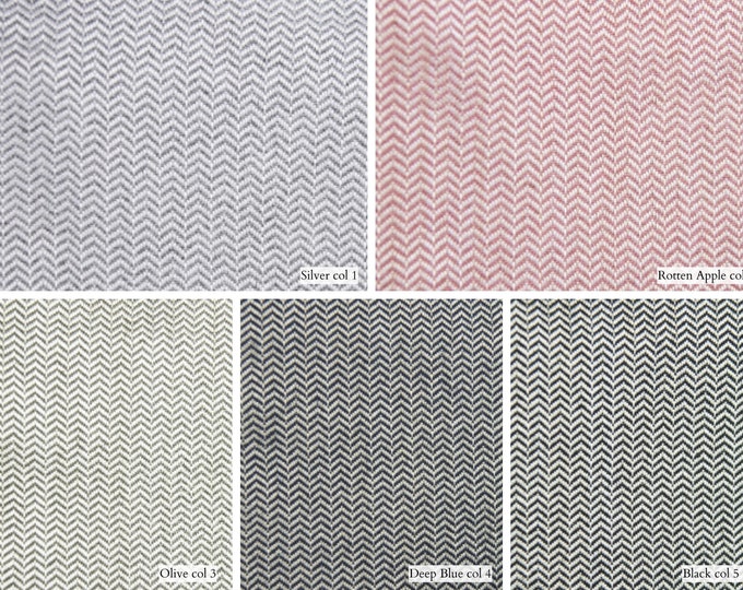 Herringbone Multicolor Drapery Upholstery Fabric | 280cm-110inches Width Upholstery Fabric | Sold by meter