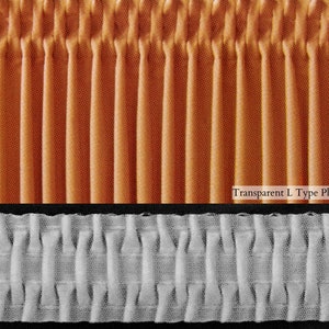 Transparent L Type Pleated Curtains Tape | 10cm(3.93&quot;) wide multi slot back| pleated curtains tape sewing craft product, shirring tape