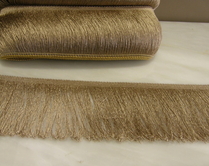10cm-3.93" Sand Double Weld Chainette Fringe Trim|10 cm - 3.93 inches Height| Fashion Trim Chainette Fringe | Sold by meter (39"/1.09 yards)