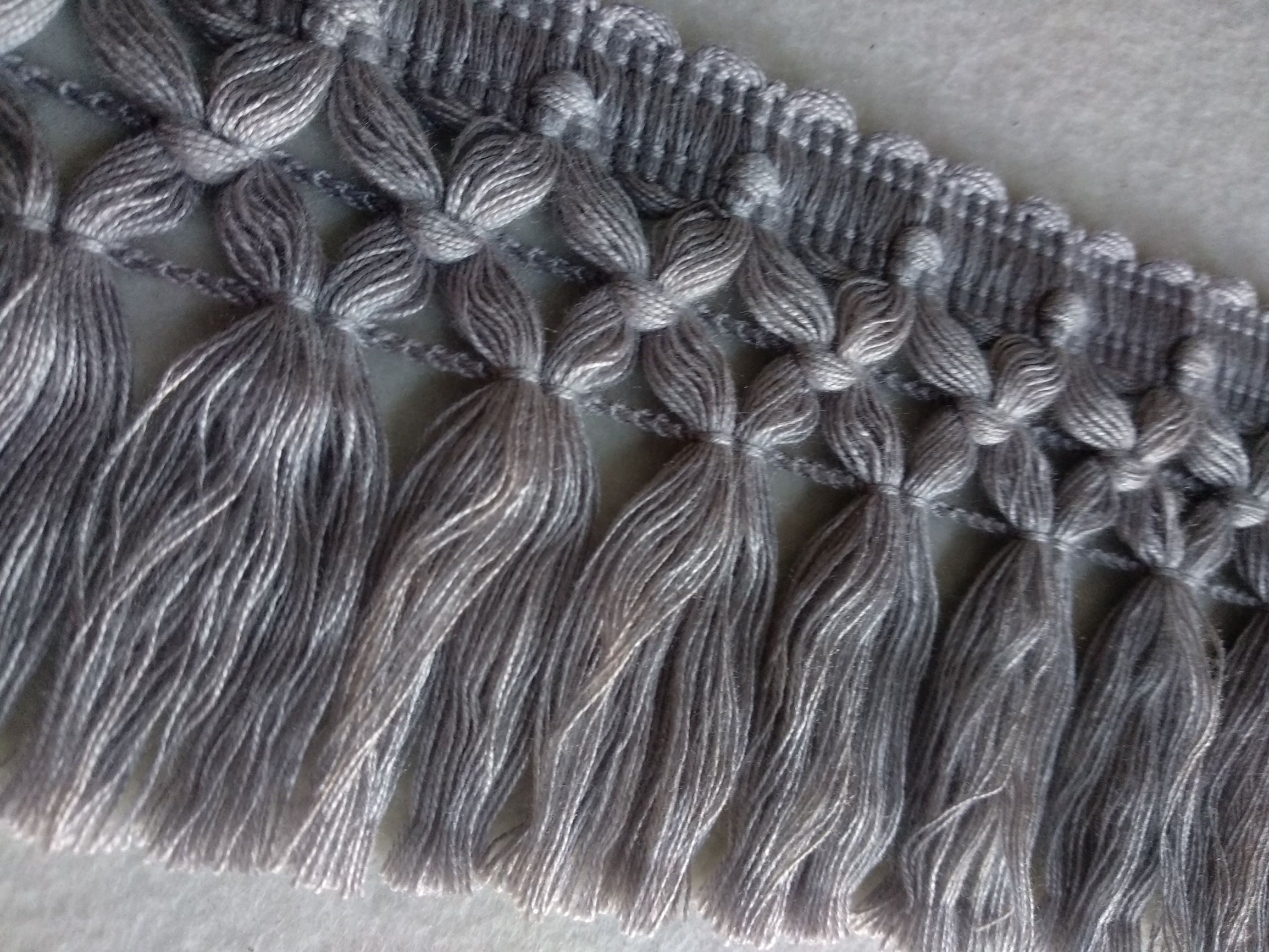 Gray Tassel Fringe Trim 8 Cm 3.15 Inches Trims Tassel Etsy
