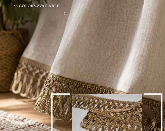 Rayon Tassel Fringe Trim 6.5cm (2.5") | Luxury Lace Ribbon Trim for Upholstery, Curtains & Lampshades | Decorative Tassel Trim by the Meter