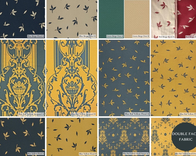 Double Face Floral Jacquard Cotton Light Upholstery Fabric|280cm-118" width Decoration Fabric| Tablecloth, Curtains, Pillows Cotton Fabric