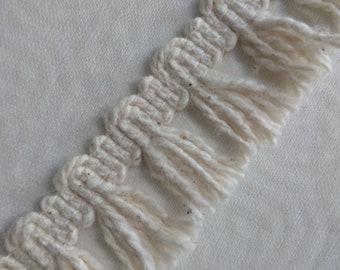 2.5cm-0.98" Ivory Bohemian Ethnic Cotton Tassel Fringe Trim| Cotton Embellishment Ribbon Trim Sold by meter