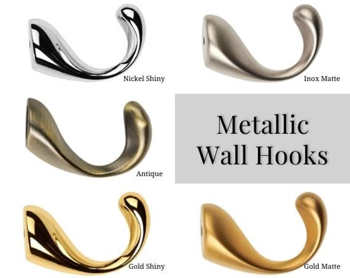 Minimal Modern Metallic Tiebacks | 5cm -1.96 inches width | Holdbacks Curtains and Drapes Wall Hooks