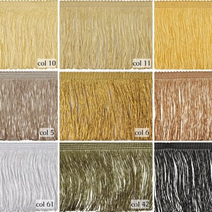 Double Weld Rayon Chainette Fringe Trim|10cm-4&quot; Long Chainette Fringe Trim|Ideal for upholstery, curtains, fashion| Fringe Trim by the meter