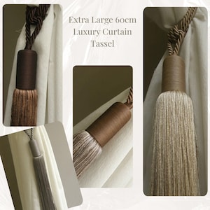 Fermatende con nappa extra large da 60 cm / Fermatende con corda Silktouch di lusso / Fermatende lungo per tende