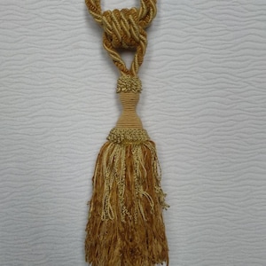 Beige Chenille Modern Tiebacks|Curtain Tie Backs Modern Tassel Hold backs