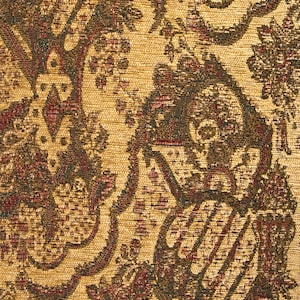 Viscose Jacquard Chenille Classic Upholstery Fabric | 138cm - 54&quot; Width Brown Beige Classic Sofa, Cushions Fabric | Sold by the meter