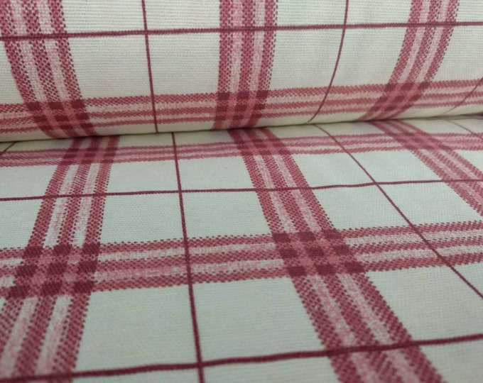 Checks 100% cotton loneta printed decoration fabric|Double Height 280cm/110inches