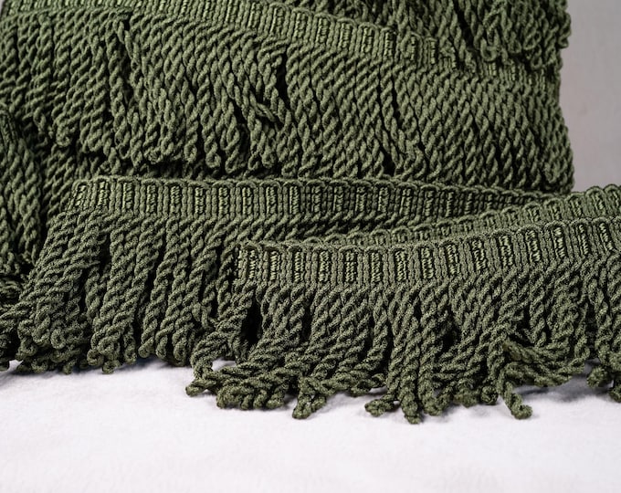 Dark Oil Rayon Upholstery Bullion Fringe Trim | 10cm - 3.93 inches