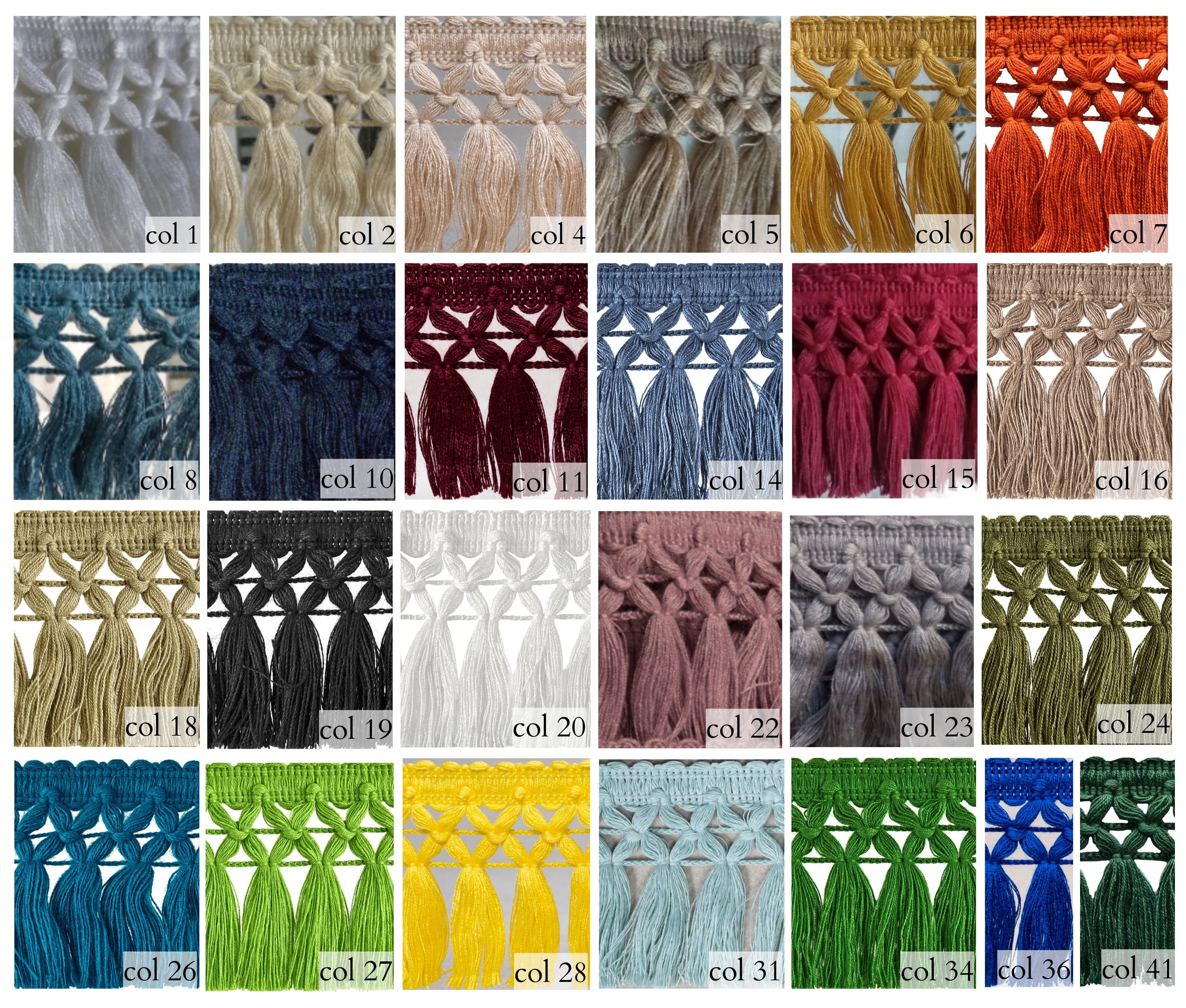 Simplicity Tassel Fringe Trim 1.63'' Rainbow (2 Yards Min.) - Apparel Trims - Fabric