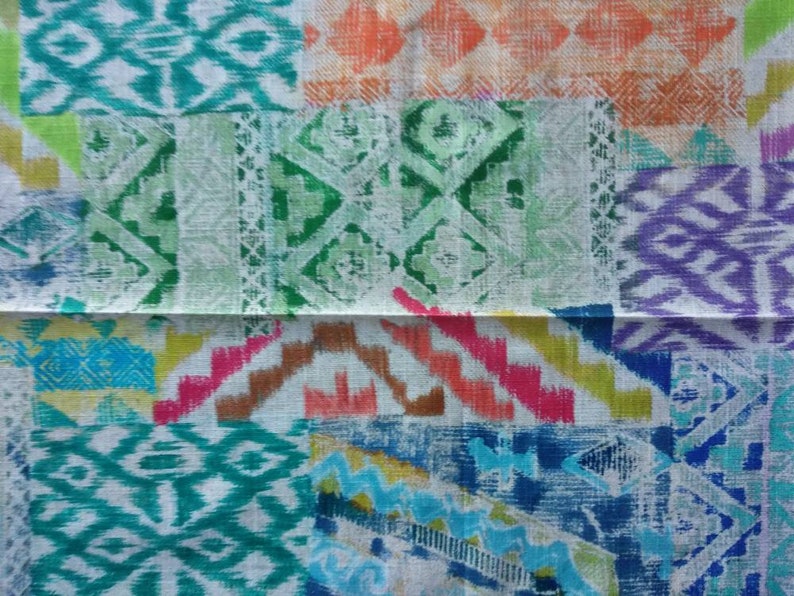 Ethnic Cotton Spanish Upholstery Fabric Double Etsy
