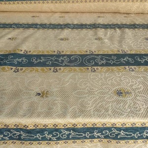 Beige Blue Striped Chenille Upholstery Fabric | 280cm-110&quot; Width Classic Upholstery Fabric | Sold by meter