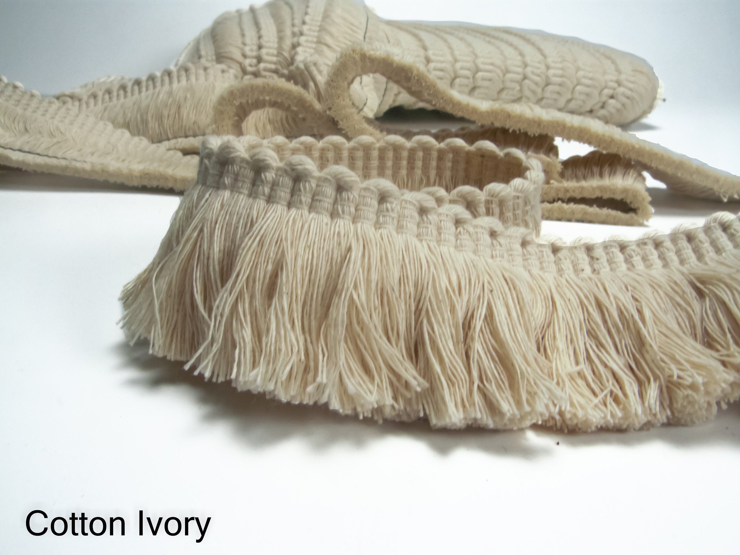 Natural Ivory 100 Cotton brush fringe trim 4 cm1.57 inches Etsy