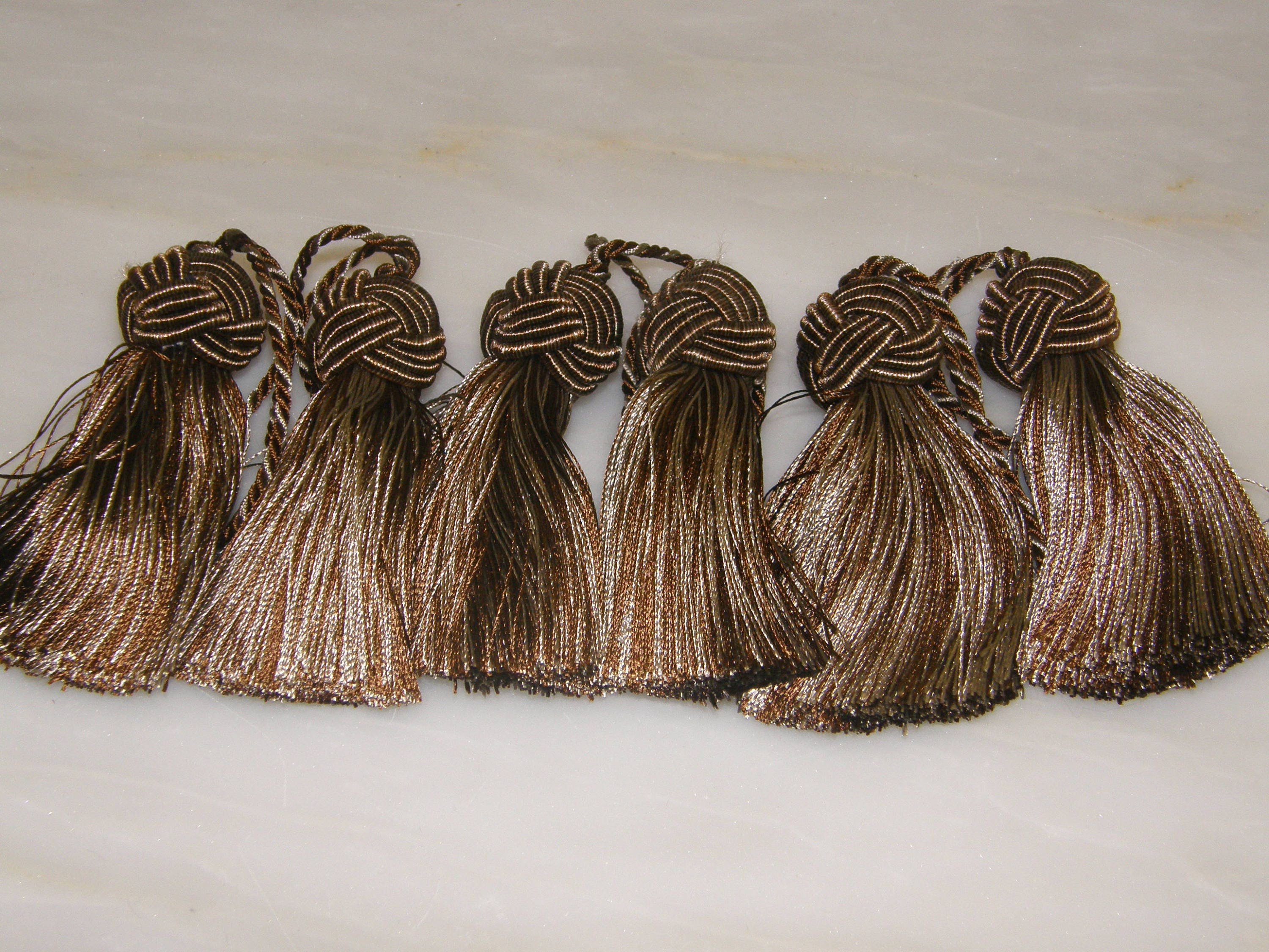 Brown Key Tassel Trim 8cm 3.15 inches Knot Cap Decorative Tassel
