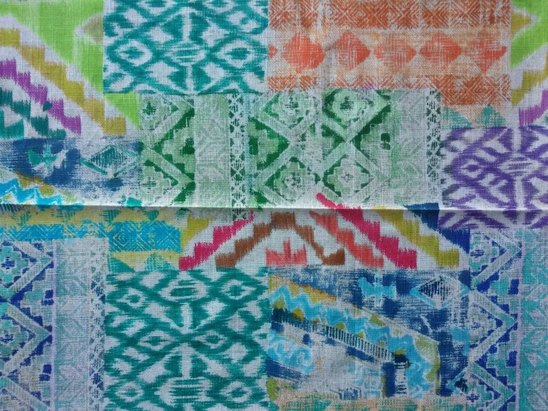 Ethnic Cotton Spanish Upholstery Fabric Double Etsy