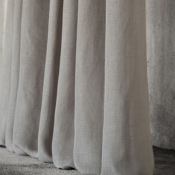 Tissu de rideau en gaze de rideau italien en lin uni | Double hauteur 300 cm - 118 pouces