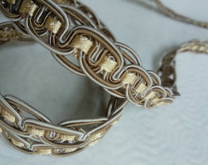 Gold beige Slim Braid Fringe Trims Braid Trimming Upholstery 1.5cm gimp fringe braid upholstery trim braid fringe gimp upholster braided