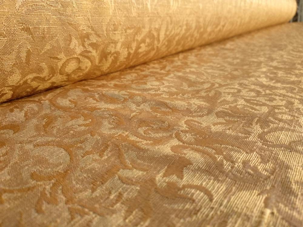 Beige Gold Jacquard Upholstery Fabric | Double Height 280cm-110inches