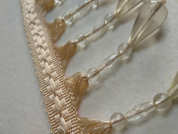 Ecru Beaded Bullion Fringe Trimmings 9 Cm Height Curtains Etsy