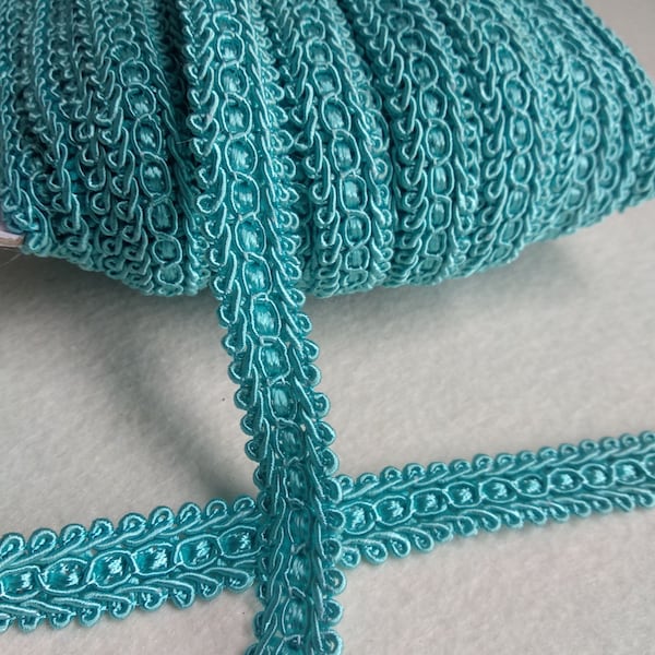 Sea Blue Braid Fringe Trims|1.8cm - 0.71 inch gimp braid upholstery trims.