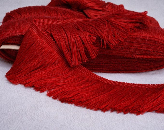Vived Red Chainette Trimming | 10 cm - 3.94 inches long chainette fringe trim