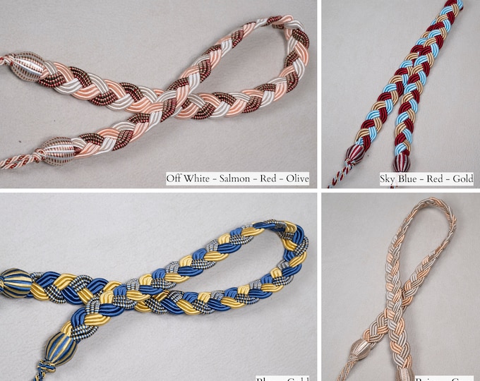 Luxurious Belt Rayon Braided Curtain Tiebacks|70cm-27.5" Rayon Silky Effect Embrasses|Voile Drapes Curtains Modern Tie-back Hold-back