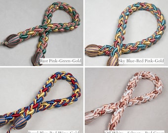 Luxury Twisted Ropes Curtain Tiebacks |80cm-31.4" Rayon Silky Effect Weave Rope Tiebacks | Voile Drapes Curtains Modern Tie-back Hold-back