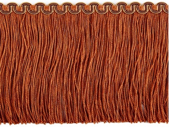 Rust Orange Chainette Fringe Trim | 10 cm - 4 inches Height Decor Fringe Trimmings