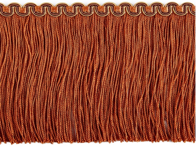 Rust Orange Chainette Fringe Trim | 10 cm - 4 inches Height Decor Fringe Trimmings
