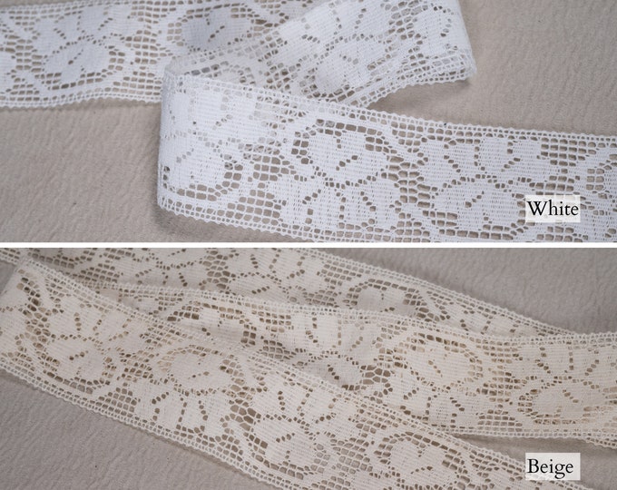 Lace Trim Crochet Vintage 100% Cotton |4.6cm-1.81" Wide embellishment edging lace trim