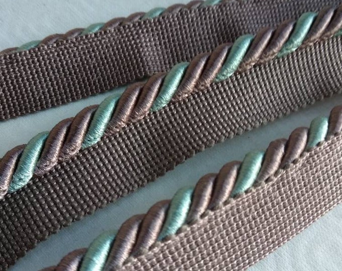 8mm-0.35" Rayon Flanged Piping Cord | Mocha Petrol Twisted Upholstery Piping Cord by the meter