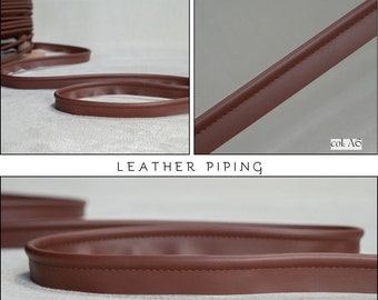 Leather brown Piping cord|5.5mm-0.22" Flanged Piping|Upholstery Gimp Trim