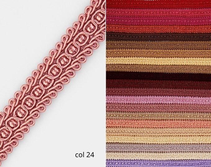 Light Brownish Pink Braid Fringe Trims | 1.8cm - 0.71 inches gimp braid upholstery trim