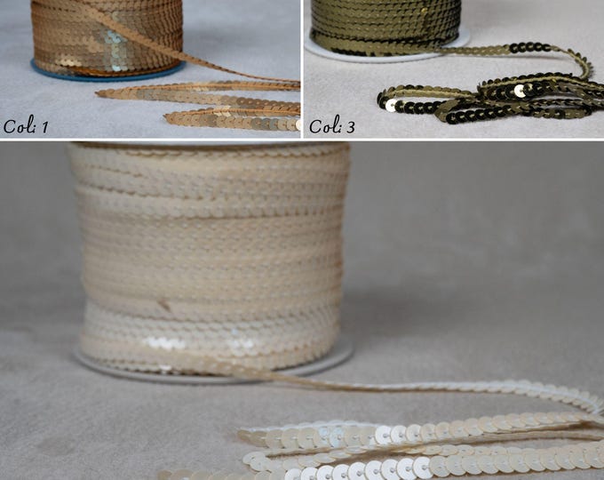 Limited Edition Sequin Ribbon – Sparkling 5mm / 0.2” Trim in 3 Colors for Crafts, Costumes & Décor”