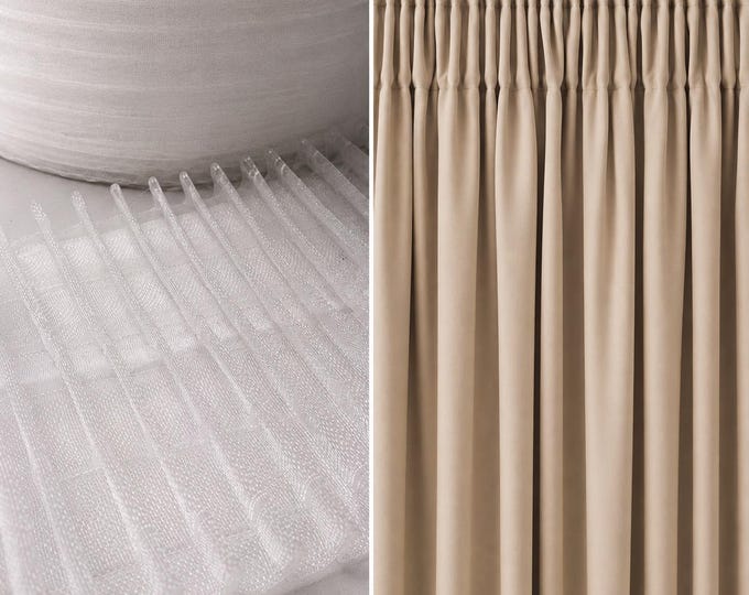 Transparent Continuous Pleated Curtains Tape|13cm wide multi slot back| Curtain header tape sewing craft product|shirring tape pinch pleat